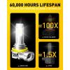 imageAUXITO Upgraded 9005HB3 H11H8H9 Bulbs Combo 1000 Highly Bright 6500K Cool White Real 11 Mini Size Canbus Direct Install Plug and Play Pack of 4H119005