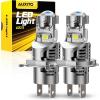 imageAUXITO 9003 H4 Bulbs 30000LM Extremely Bright 6000K White HiLo Beam Function with Clear Cut Off LineHB2 Mini Projector Lens Retrofit Kit