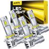 imageAUXITO 9005 H11 Bulbs 80000LM Brighter UltraBright Plug N Play Long Lifespan No Flicker 99 Compatibility 4PCS90059006