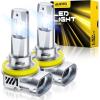 imageAUXITO H11 Bulbs 66000LM H8H9 Bulbs 6500K Cool White PlugNPlay Pack of 2H11H8H9