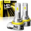 imageAUXITO H11 H8 H9 Bulbs 40000LM 1000 Brighter 6500K Cool White Light with Fan 11 Mini Halogen Size 30 Years Lifespan CANbus Ready No Flicker Pack of 2