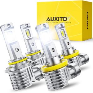 imageAUXITO 9005 H11 Bulbs 80000LM Brighter UltraBright Plug N Play Long Lifespan No Flicker 99 Compatibility 4PCS9005H11