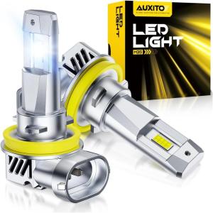 imageAUXITO 9005 H11 Bulbs 80000LM Brighter UltraBright Plug N Play Long Lifespan No Flicker 99 Compatibility 4PCSH11H8H9