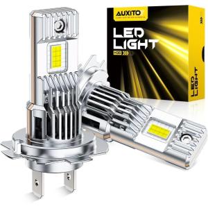 imageAUXITO 9005amp9006 LED HeadIight Bulbs Combo 11 Halogen Size 6500K Ultra Bright 1000 Brightness Plug and Play 60000 Hours Lifespan Pack of 4H7