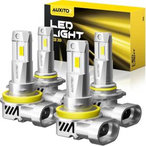 imageAUXITO 9007HB5 Bulbs HighLow Beam 70000LM 6500K Ulitra Bright White HB5 Halogen Raplacement Fog Lights with Fan Wireless Plug and Play Canbus Ready Pack of 2H119005