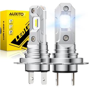 imageAUXITO 9008 H13 Bulbs 900 Brighter 6500K White Illumination Factory Halogen Size Match Simple Plug and Play 99 Vehicle Compatible Pack of 2H7H7LL
