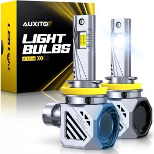 imageAUXITO H11 Bulbs 1000 Super Brighterness 11 Mini Size No Flicker 99 Compatibility Truly Plug And Play AllinOne Pack of 2H11H8H9