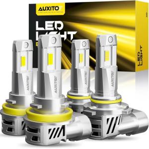 imageAUXITO H11 LED Bulbs 50000LM 900 Super Bright 60000 Hours Life Service 6500K Cool White 11 Mini Size Wireless H8 H9 Fog Light Halogen Replacement Plug amp Play Pack of 29005H11