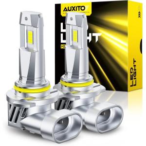 imageAUXITO H13 9008 LED Bulbs 900 Brightness 6500K White Canbus Ready Adjustable Beam Silent Cooling Fan 10 Min Install Pack of 29005