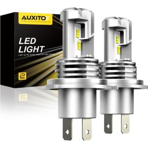 imageAUXITO H13 9008 LED Bulbs 900 Brightness 6500K White Canbus Ready Adjustable Beam Silent Cooling Fan 10 Min Install Pack of 2H49003HB2