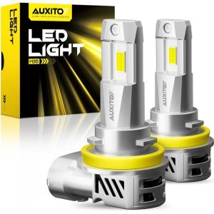 imageAUXITO H4 LED Bulb 9003 HB2 Light Bulbs 10X UltraBright 40000LM 6500K White Light Mini Size Plug and Play without Fan No Flicker amp Error 99 Compatibility 2PCSH11H9H8