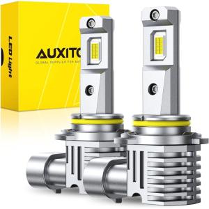 imageAUXITO H4 LED Bulbs Yellow Light 900 UltraBright 3000K Golden Yellow Plug N Play 50000Hrs Long Lifespan No Flicker 99 Compatibility Pack of 29006HB4