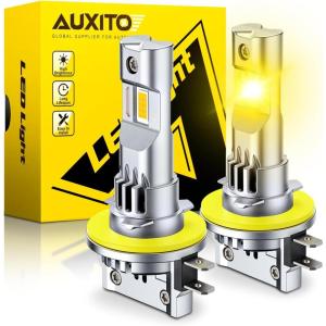imageAUXITO H7 Bulb 1000 Brighter 11 Mini Size No Adapter Needed 5 Min Quick Install No Flicker 99 Compatibility Pack of 2H11BYellow