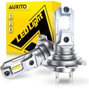 imageAUXITO H7 Bulbs 600 Brighter 6500K White 11 Mini Size No Adapter Needed 3 Min Quick Install No Flicker 99 Compatibility Pack of 2