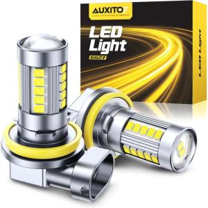 imageAUXITO H7 Fog Bulb 6500K White 400 Brighter Canbus Ready with Fan Pack of 2H8H11H16