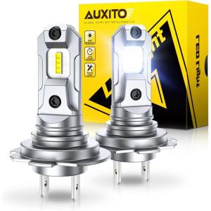 imageAUXITO Latest H139008 Bulbs 1000 50000LM Brighter 11 Halogen Size 6500K Cool White 60000Hr Long Lifespan Plug and Play No Flicker Pack of 2H7