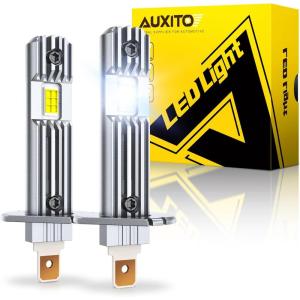 imageAUXITO Upgraded H7 LED Bulbs 900 Super Bright Wireless H7LL Lights with Fan 6500K Cool White 11 Mini Halogen Size Long Lifespan 2PCSH1