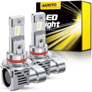 imageAUXITO 9005HB3 LED Bulbs 6500K Cool White High Brightness Real Mini Size without Cooling Fan 50000 Hours Lifespan Effortless PlugNPlay Fog Light Bulbs Pack of 29012HIR2