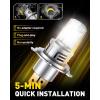 imageAUXITO H6M P15D LED Motorcycle Light Bulbs HiLo Beam T19 H6 6500K Cool White 5000LM for ATVS UTVS Plug and Play Pack of 29003H4White