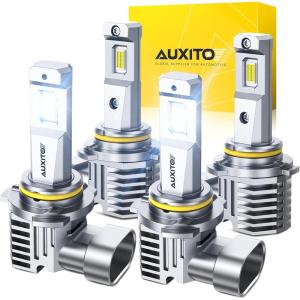 imageAUXITO 9005 9006 Bulbs Combo 1400 Brighter HB3HB4 Bulbs 6500K Cool White PlugNPlay Pack of 2