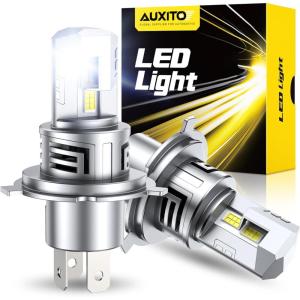 imageAUXITO H6M P15D LED Motorcycle Light Bulbs HiLo Beam T19 H6 6500K Cool White 5000LM for ATVS UTVS Plug and Play Pack of 29003H4White