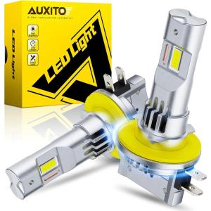 imageAUXITO H6M P15D LED Motorcycle Light Bulbs HiLo Beam T19 H6 6500K Cool White 5000LM for ATVS UTVS Plug and Play Pack of 2H11B