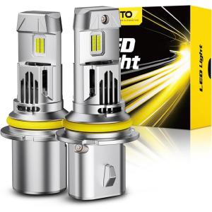 imageAUXITO H6M P15D LED Motorcycle Light Bulbs HiLo Beam T19 H6 6500K Cool White 5000LM for ATVS UTVS Plug and Play Pack of 2HB59007