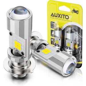 imageAUXITO H6M P15D LED Motorcycle Light Bulbs HiLo Beam T19 H6 6500K Cool White 5000LM for ATVS UTVS Plug and Play Pack of 2T19P15DWhite