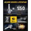 imageAUXITO H10 9145 LED Fog Light Bulbs 3000K Amber Yellow 6000 LM High Brightness 30W Play and Plug Super Penetration with 12 CSP Chips Waterproof DRL Bulbs Replacement for Cars Pack of 29005HB3