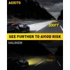 imageAUXITO H10 9145 LED Fog Light Bulbs 3000K Amber Yellow 6000 LM High Brightness 30W Play and Plug Super Penetration with 12 CSP Chips Waterproof DRL Bulbs Replacement for Cars Pack of 29008H13