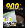 imageAUXITO H10 9145 LED Fog Light Bulbs 3000K Amber Yellow 6000 LM High Brightness 30W Play and Plug Super Penetration with 12 CSP Chips Waterproof DRL Bulbs Replacement for Cars Pack of 2H7 with Fan