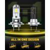 imageAUXITO H10 9145 LED Fog Light Bulbs 3000K Amber Yellow 6000 LM High Brightness 30W Play and Plug Super Penetration with 12 CSP Chips Waterproof DRL Bulbs Replacement for Cars Pack of 2H7 with Fan