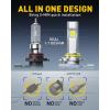 imageAUXITO H10 9145 LED Fog Light Bulbs 3000K Amber Yellow 6000 LM High Brightness 30W Play and Plug Super Penetration with 12 CSP Chips Waterproof DRL Bulbs Replacement for Cars Pack of 29005HB3