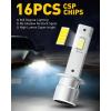 imageAUXITO H10 9145 LED Fog Light Bulbs 3000K Amber Yellow 6000 LM High Brightness 30W Play and Plug Super Penetration with 12 CSP Chips Waterproof DRL Bulbs Replacement for Cars Pack of 2H1