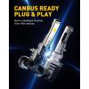 imageAUXITO Halogen Replacement for 9012HIR2 Bulbs 26000 Lumen 6500K White Mini Size Wireless Plug and Play Automotive Lighting Pack of 2