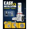 imageAUXITO Halogen Replacement for 9012HIR2 Bulbs 26000 Lumen 6500K White Mini Size Wireless Plug and Play Automotive Lighting Pack of 2