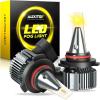 imageAUXITO H10 9145 LED Fog Light Bulbs 3000K Amber Yellow 6000 LM High Brightness 30W Play and Plug Super Penetration with 12 CSP Chips Waterproof DRL Bulbs Replacement for Cars Pack of 29145H10