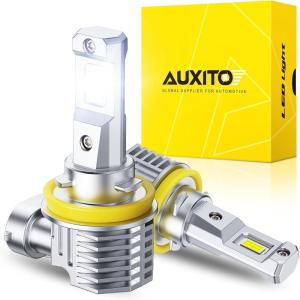imageAUXITO H10 9145 LED Fog Light Bulbs 3000K Amber Yellow 6000 LM High Brightness 30W Play and Plug Super Penetration with 12 CSP Chips Waterproof DRL Bulbs Replacement for Cars Pack of 2H11H8H9H16
