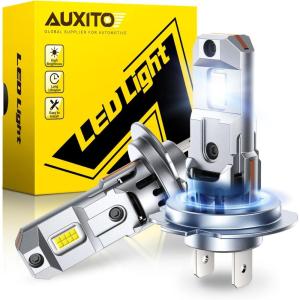 imageAUXITO H10 9145 LED Fog Light Bulbs 3000K Amber Yellow 6000 LM High Brightness 30W Play and Plug Super Penetration with 12 CSP Chips Waterproof DRL Bulbs Replacement for Cars Pack of 2H7 with Fan
