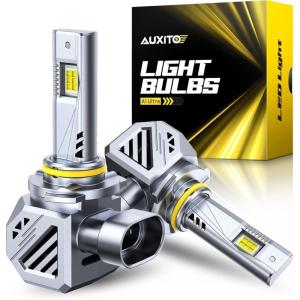 imageAUXITO H10 9145 LED Fog Light Bulbs 3000K Amber Yellow 6000 LM High Brightness 30W Play and Plug Super Penetration with 12 CSP Chips Waterproof DRL Bulbs Replacement for Cars Pack of 29005HB3