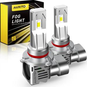imageAUXITO Halogen Replacement for 9012HIR2 Bulbs 26000 Lumen 6500K White Mini Size Wireless Plug and Play Automotive Lighting Pack of 2