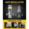 imageAUXITO 9005 H11 LED Bulbs Combo 120000LM 1000 Super Bright CANBus Ready 11 Mini Size Easy Install 6500K White H8 H9 HB3 Bulbs with Fan Plug and Play Pack of 4H139008