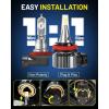 imageAUXITO 9005 H11 LED Bulbs Combo 120000LM 1000 Super Bright CANBus Ready 11 Mini Size Easy Install 6500K White H8 H9 HB3 Bulbs with Fan Plug and Play Pack of 4H8H9H11