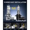 imageAUXITO 9005HB3 H11H8H9H16 LED Bulbs Combo 120W 11 Mini Size 6500K Cool White IP68 Waterproof Automotive Replacement Pack of 49006HB4