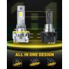 imageAUXITO 9005HB3 H11H8H9H16 LED Bulbs Combo 120W 11 Mini Size 6500K Cool White IP68 Waterproof Automotive Replacement Pack of 4H11B