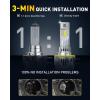 imageAUXITO H11B Bulbs 1500 Brighter 6500K White 11 Halogen Size H8BH9B Light 3MIN Installation 20 Years Lifespan IP68 Waterproof Pack of 2