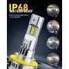 imageAUXITO H11B Bulbs 1500 Brighter 6500K White 11 Halogen Size H8BH9B Light 3MIN Installation 20 Years Lifespan IP68 Waterproof Pack of 2