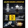 imageAUXITO H13 Bulbs 1000 Brighter 6500K White Illumination Factory Halogen Size Match Simple Plug and Play 99 Vehicle Compatible Pack of 2