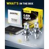 imageAUXITO H4 9003 HB2 Bulbs 80000LM 6500K Cool White Super Bright 15X Halogen Plug and Play CANbus Ready No Flicker Pack of 2
