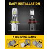 imageAUXITO H49003 Bulbs 80000LM 15X Super Output 6500K Cool White Long Lifespan 11 Mini Size Replacement Light Bulbs PlugNPlay Pack of 29007HB5